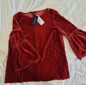Lafayette 148 New York ~ Velvet bell sleeve top